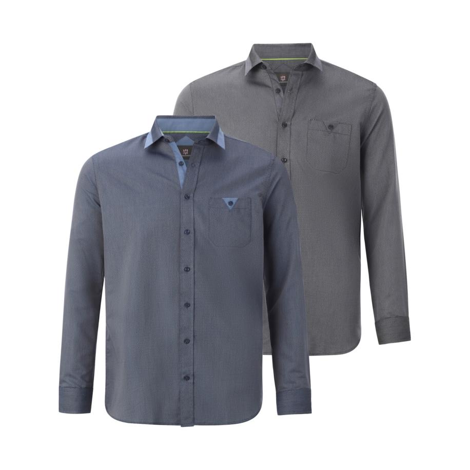 jan vanderstorm Jan Vanderstorm Overhemd Jorland blauw / grijs -