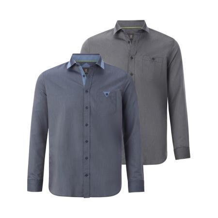 jan vanderstorm Jan Vanderstorm Overhemd Jorland blauw / grijs