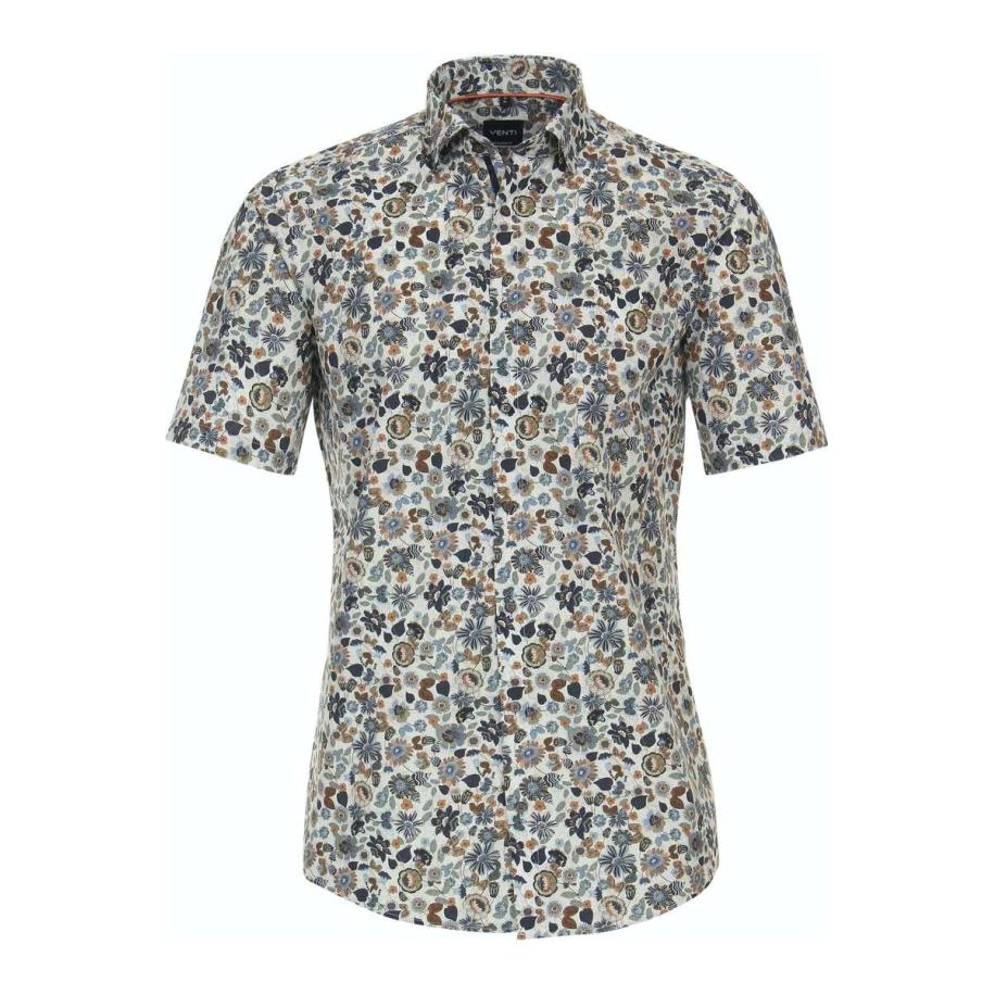 Venti Overhemd Korte mouw blauw Blauw