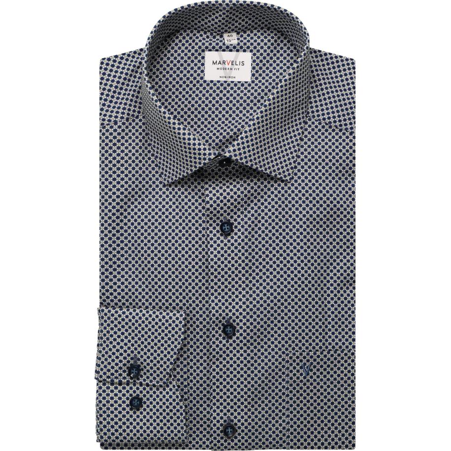 Marvelis Overhemd natuurlijk, Bedrukt Bruin