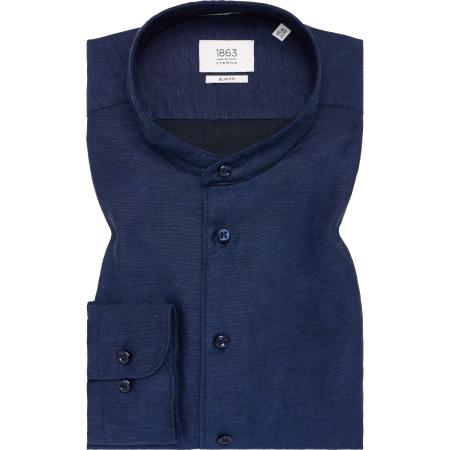 ETERNA 1863 Linnen Overhemd marine, Effen