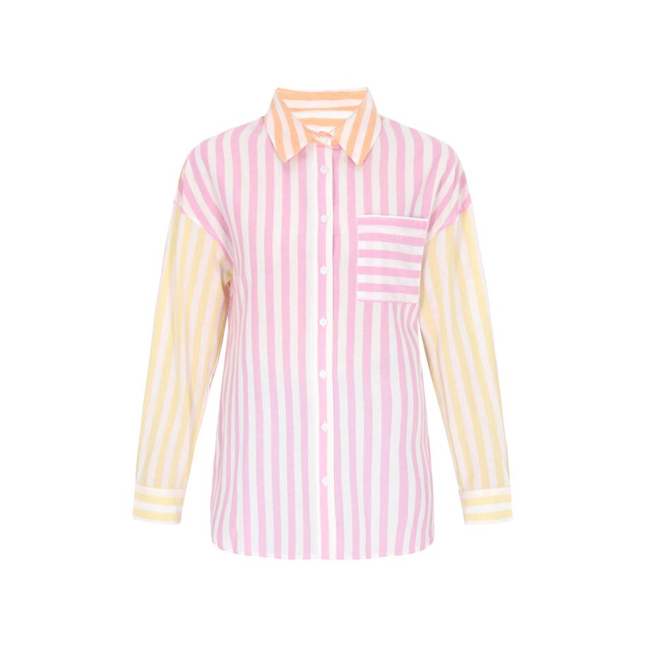 SANIKA SANIKA Blouse Fashion Look geel / oranje / pink / wit -