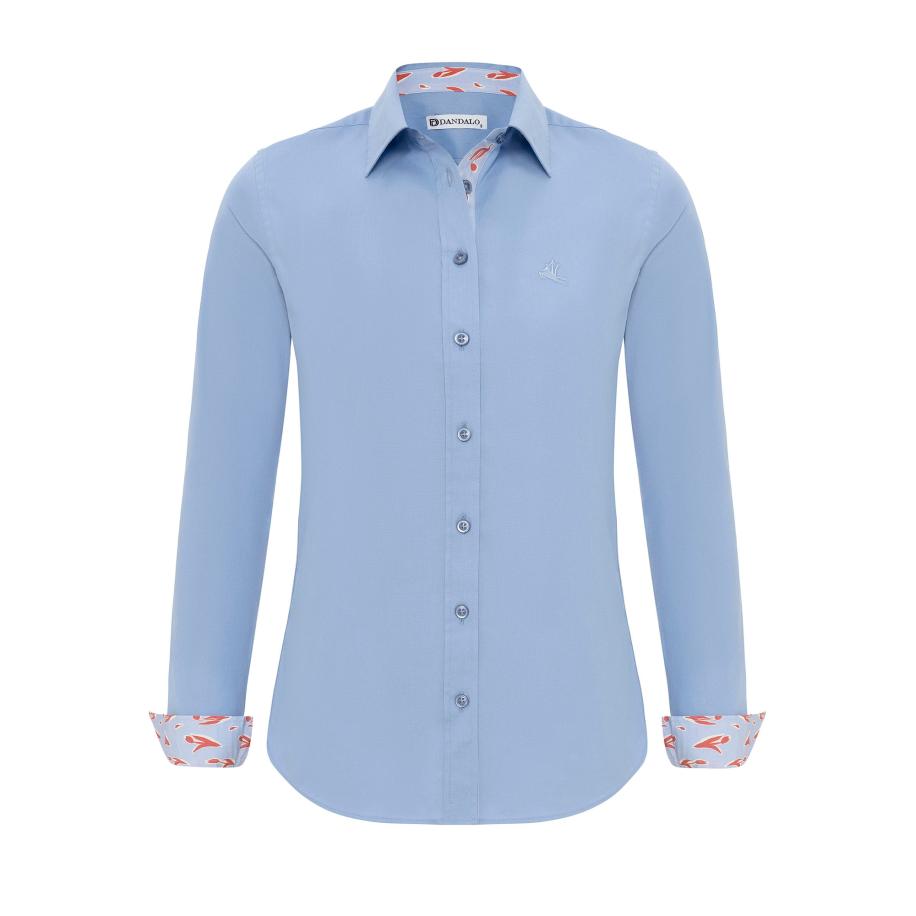 Dandalo Dandalo Blouse Welmer lichtblauw / oranje -