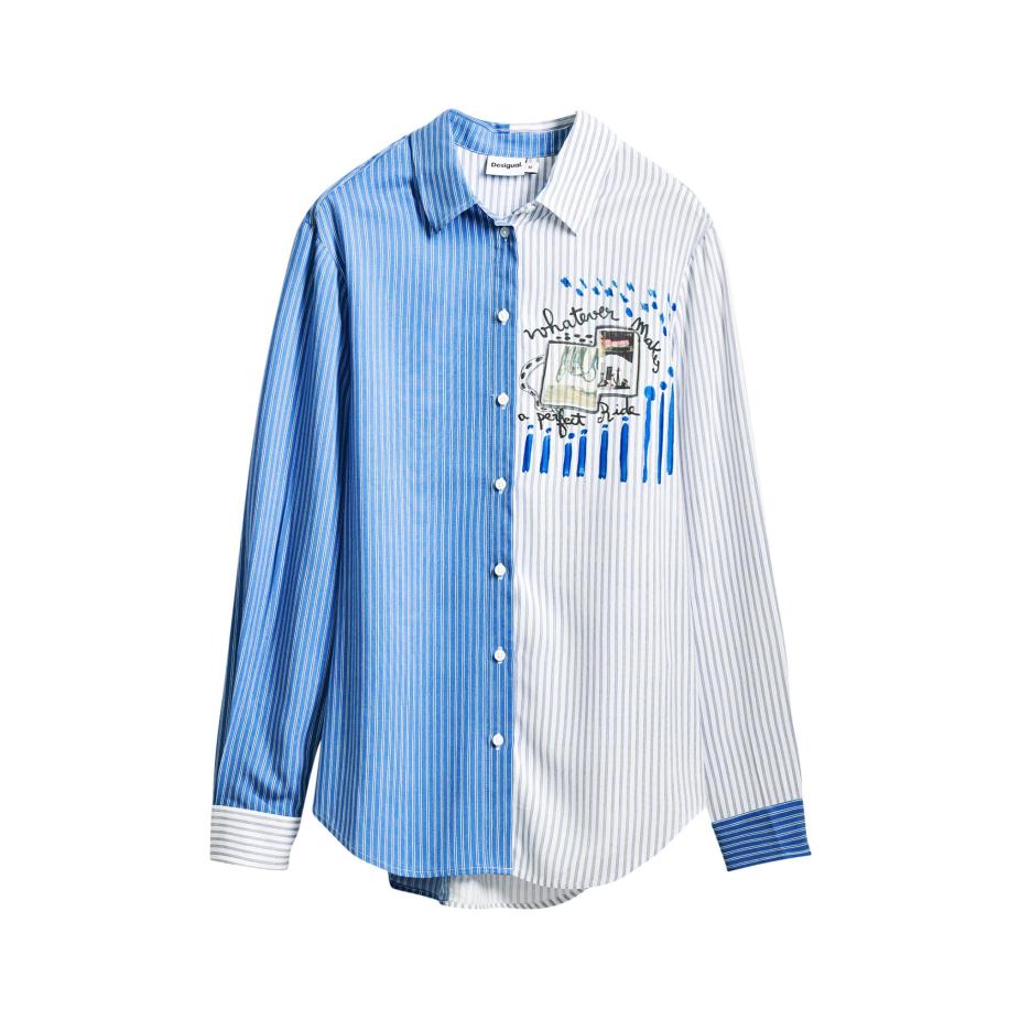 Desigual Desigual Blouse Perfect RIde blauw / zwart / wit -