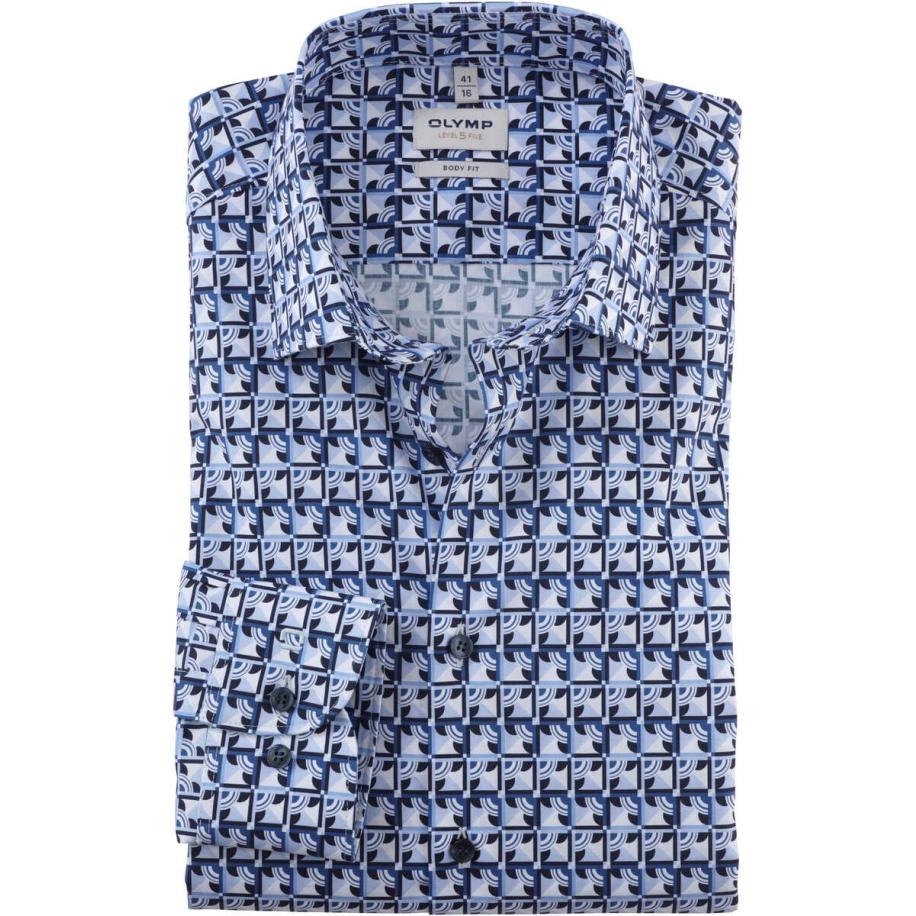 OLYMP Level Five Overhemd blauw, Motief Blauw