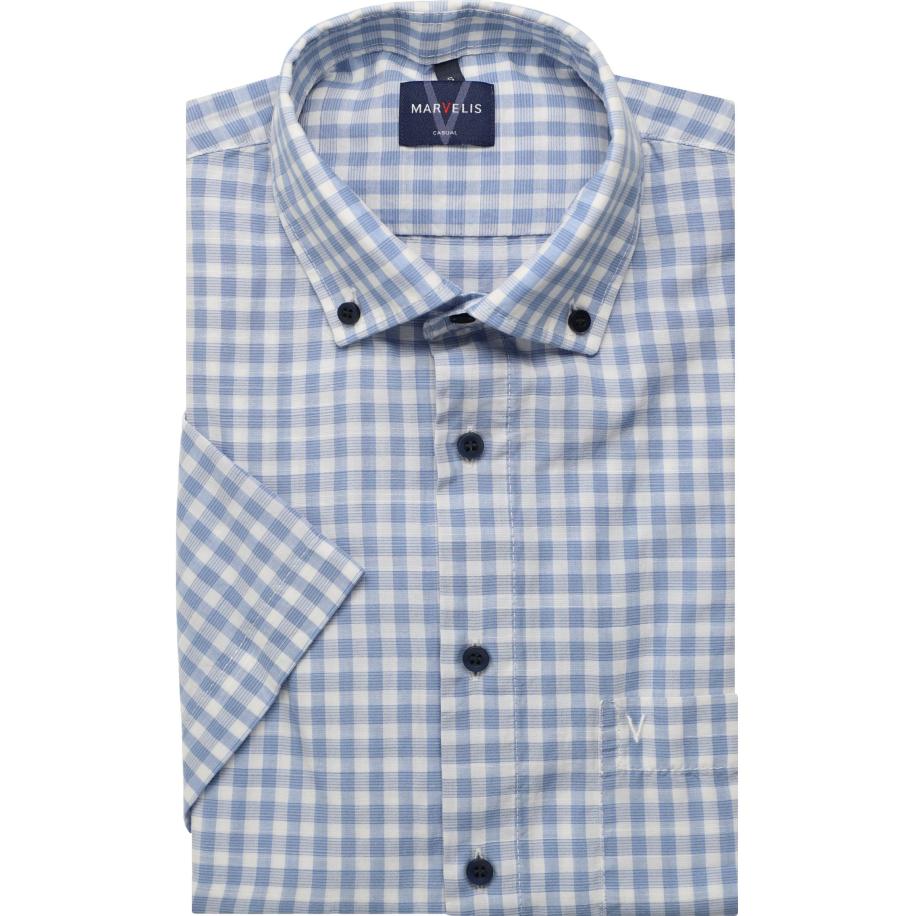 Marvelis Casual Overhemd Korte mouw blauw Blauw