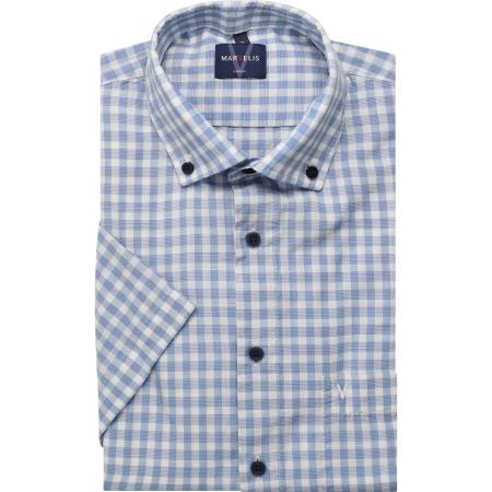 Marvelis Casual Overhemd Korte mouw blauw