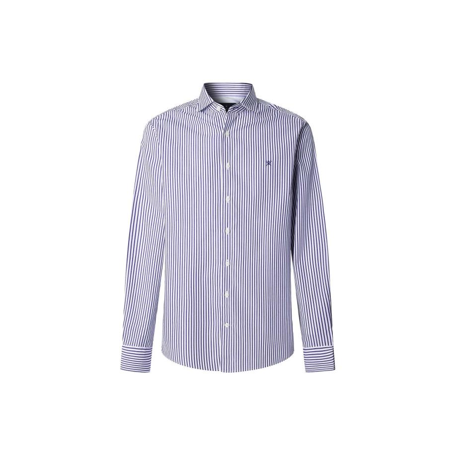 Hackett London Hackett London Overhemd City donkerblauw / wit -