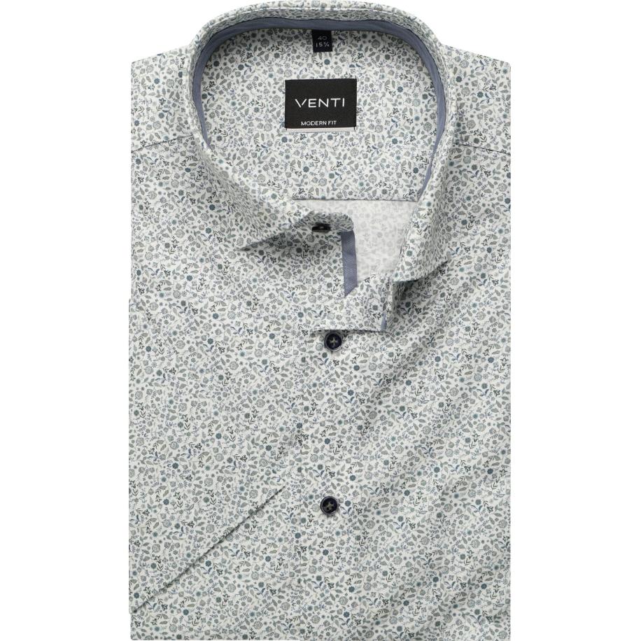 Venti Overhemd Korte mouw groen Groen