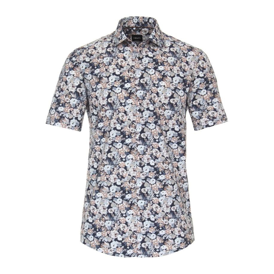 Venti Overhemd Korte mouw blauw Blauw