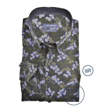 Ledȗb Overhemd groen, Effen