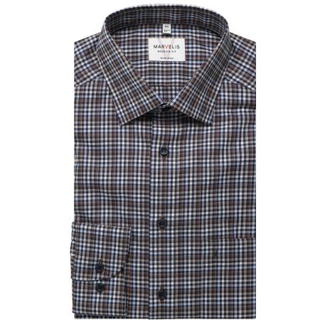 Marvelis Overhemd bruin, Ruit