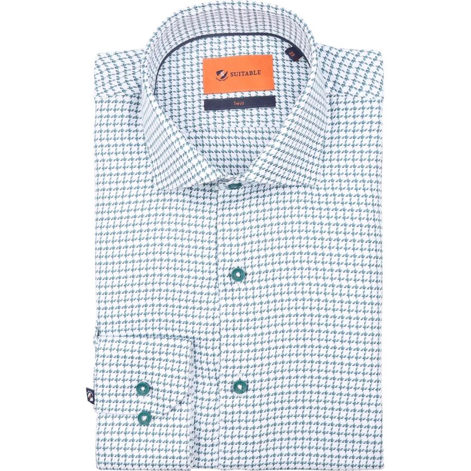 Suitable Overhemd Check Print Groen Groen