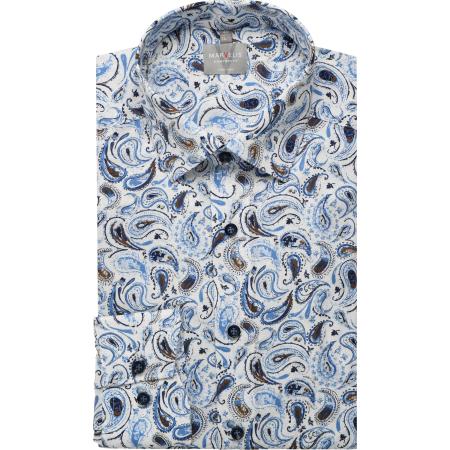 Marvelis Overhemd blauw, Bedrukt