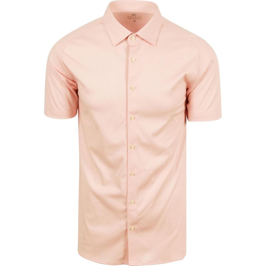 Desoto Short Sleeve Jersey Overhemd Apricot Roze Roze