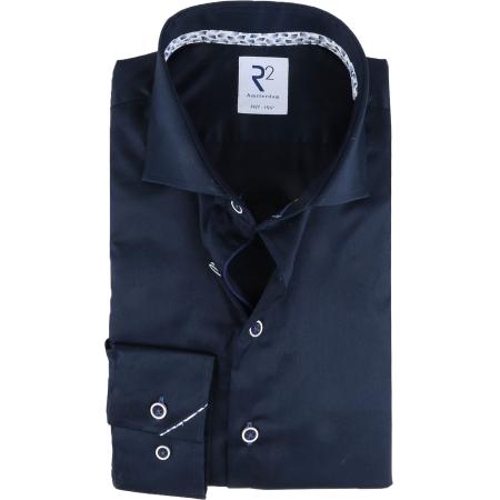 R2 Overhemd Extra Lange Mouwen Donkerblauw