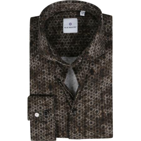 Blue Industry Overhemd Bloemen Donkerbruin