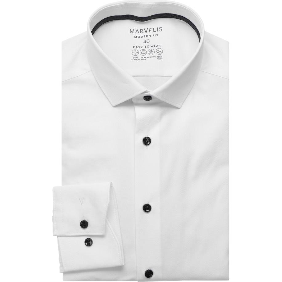 Marvelis Performance Overhemd wit, Faux-uni Wit