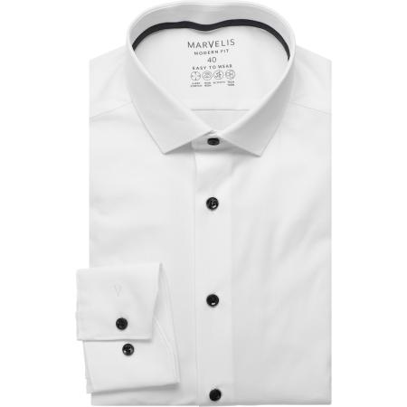 Marvelis Performance Overhemd wit, Faux-uni