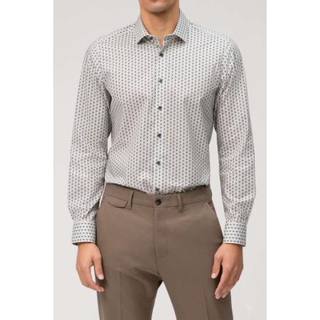 OLYMP Level Five Overhemd natuurlijk, Bedrukt