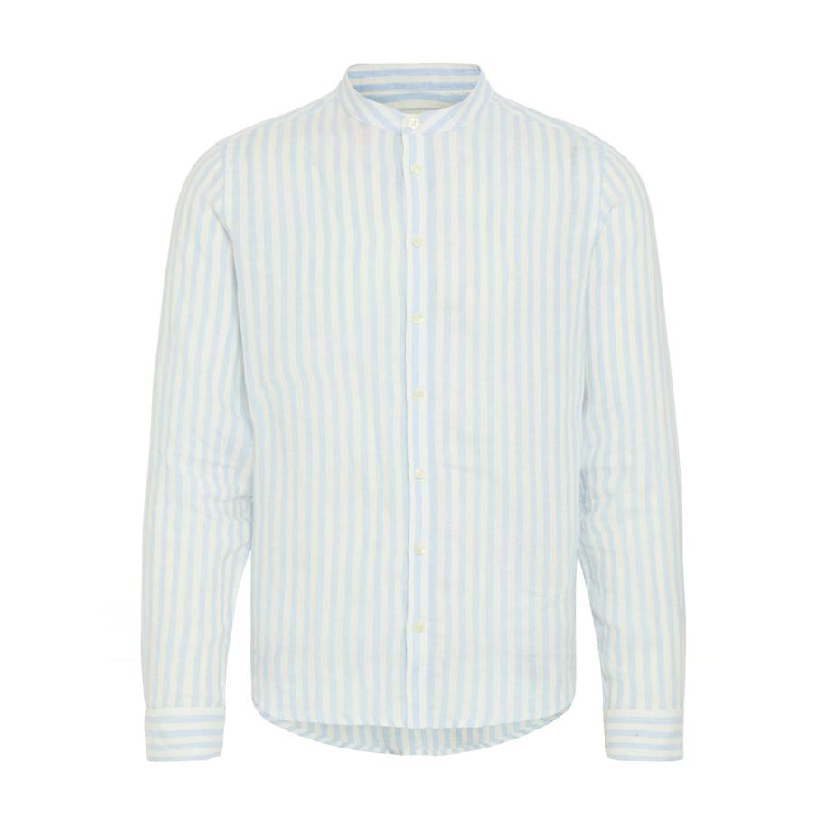 Casual Friday Casual Friday Overhemd CFANTON LS CC linen striped shirt blauw -