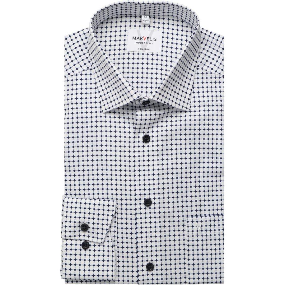 Marvelis Overhemd blauw, Bedrukt Blauw