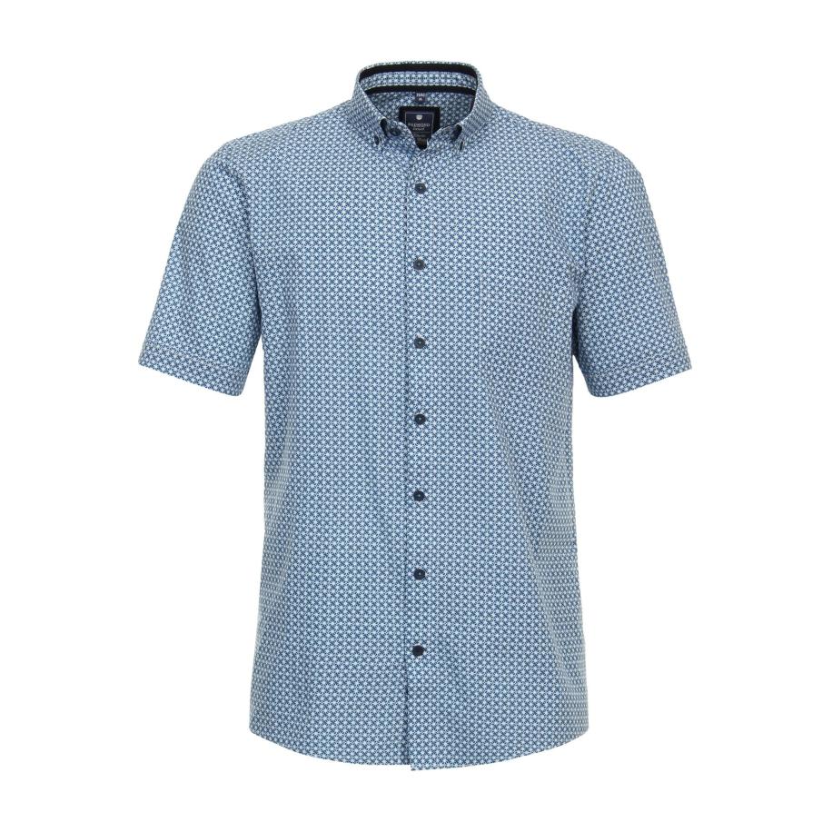 Redmond Casual Overhemd Korte mouw blauw Blauw