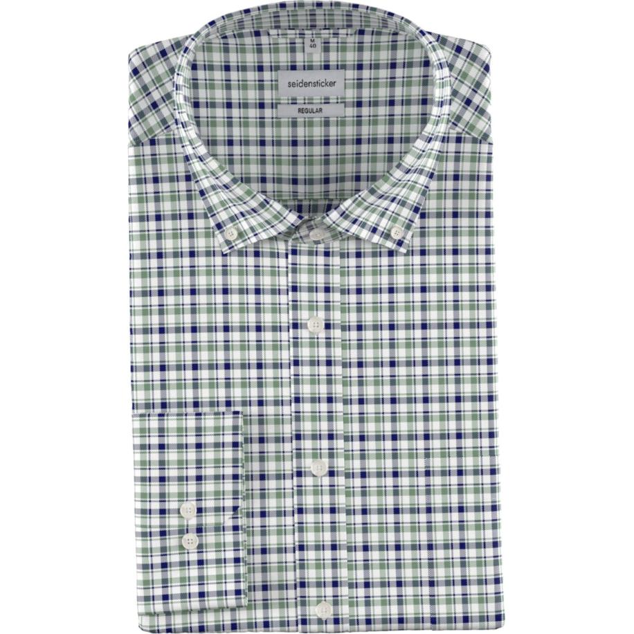 Seidensticker Overhemd groen, Ruit Groen
