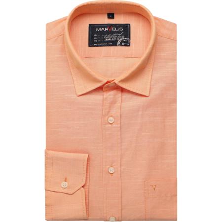 Marvelis Casual Overhemd mandarijn, Effen