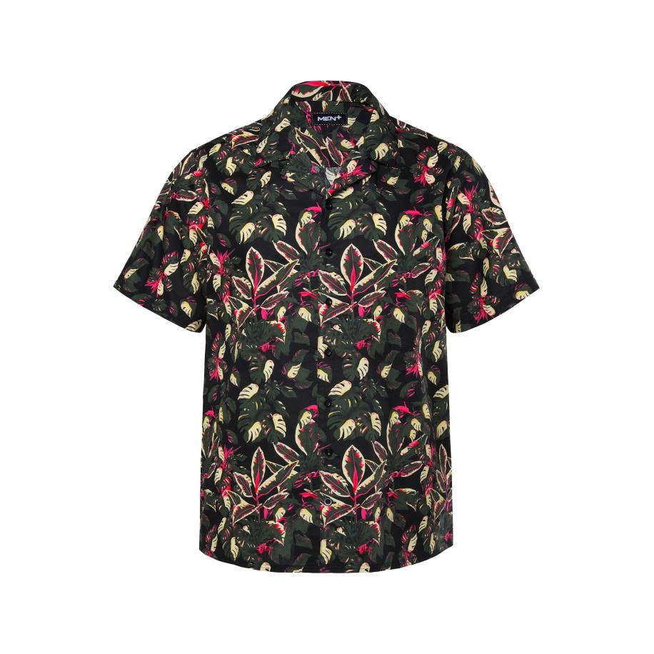 men plus Men Plus Overhemd donkergroen / rood / zwart -