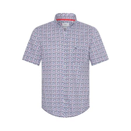 Brax Linnen Overhemd koraal, Bedrukt