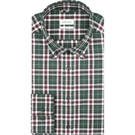 Seidensticker Flanellen Overhemd groen, Ruit