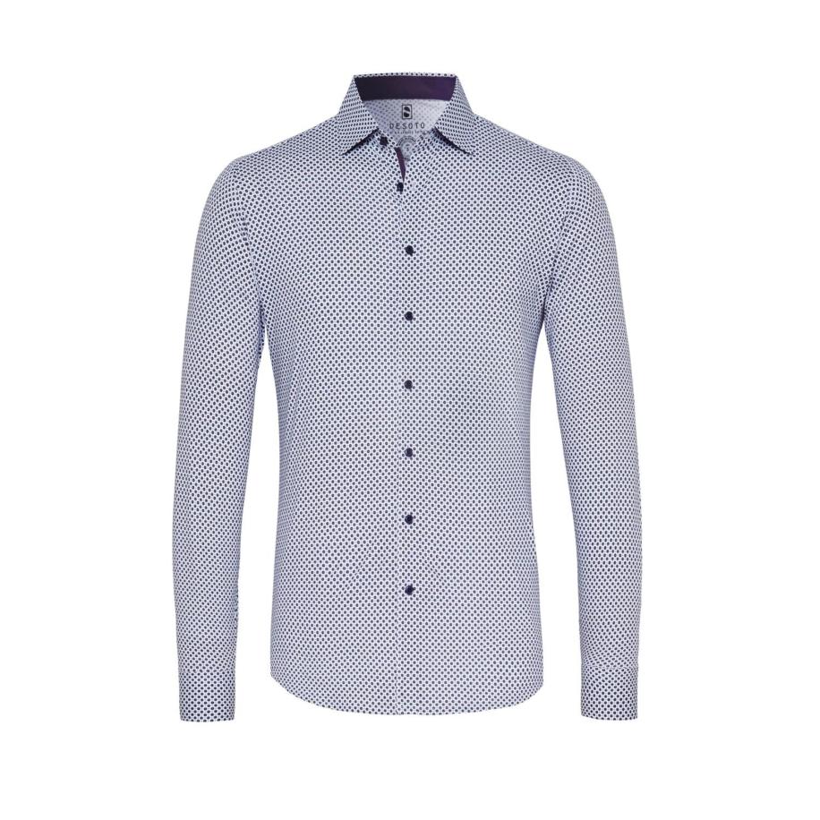 Desoto DESOTO Overhemd donkerblauw / wit -