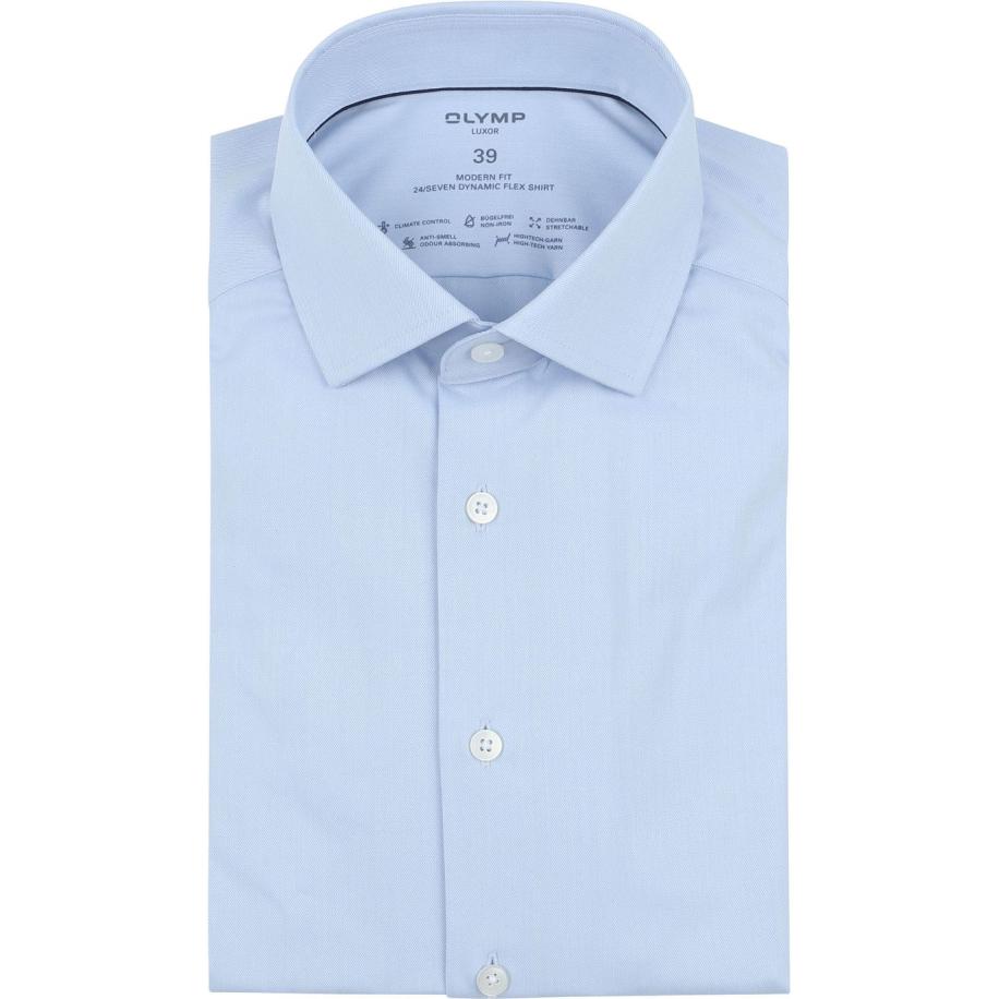OLYMP Luxor Overhemd 24/Seven Lichtblauw Blauw