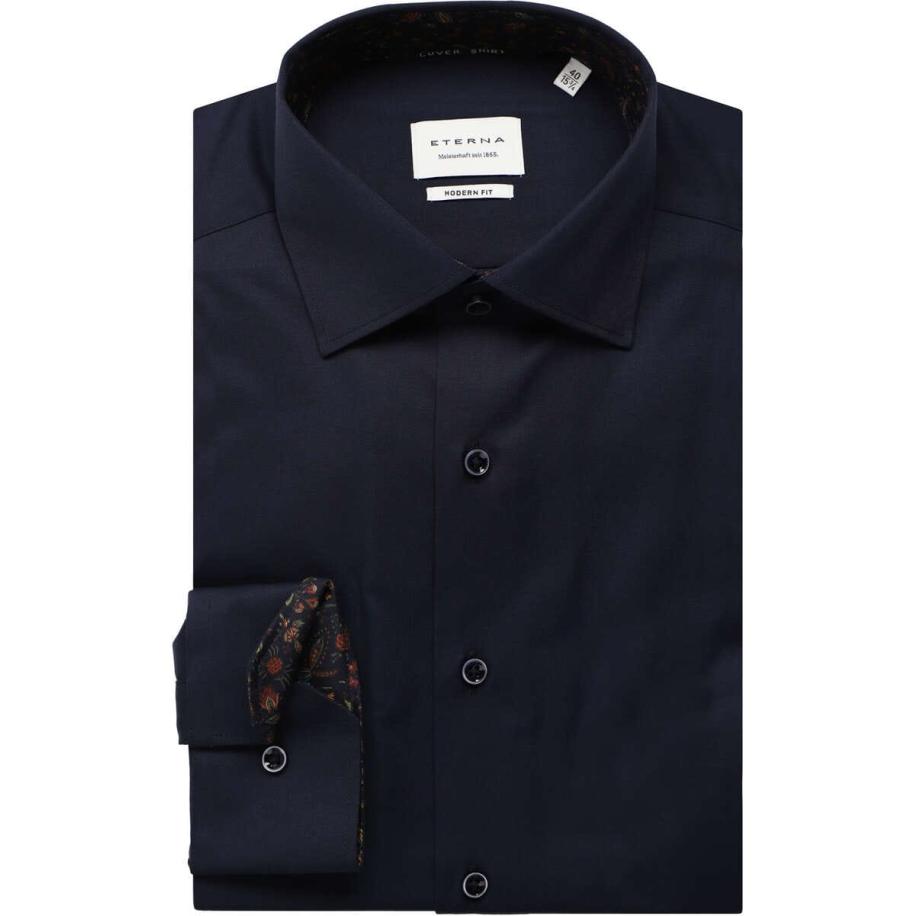 ETERNA Cover Shirt Overhemd marine, Effen Blauw