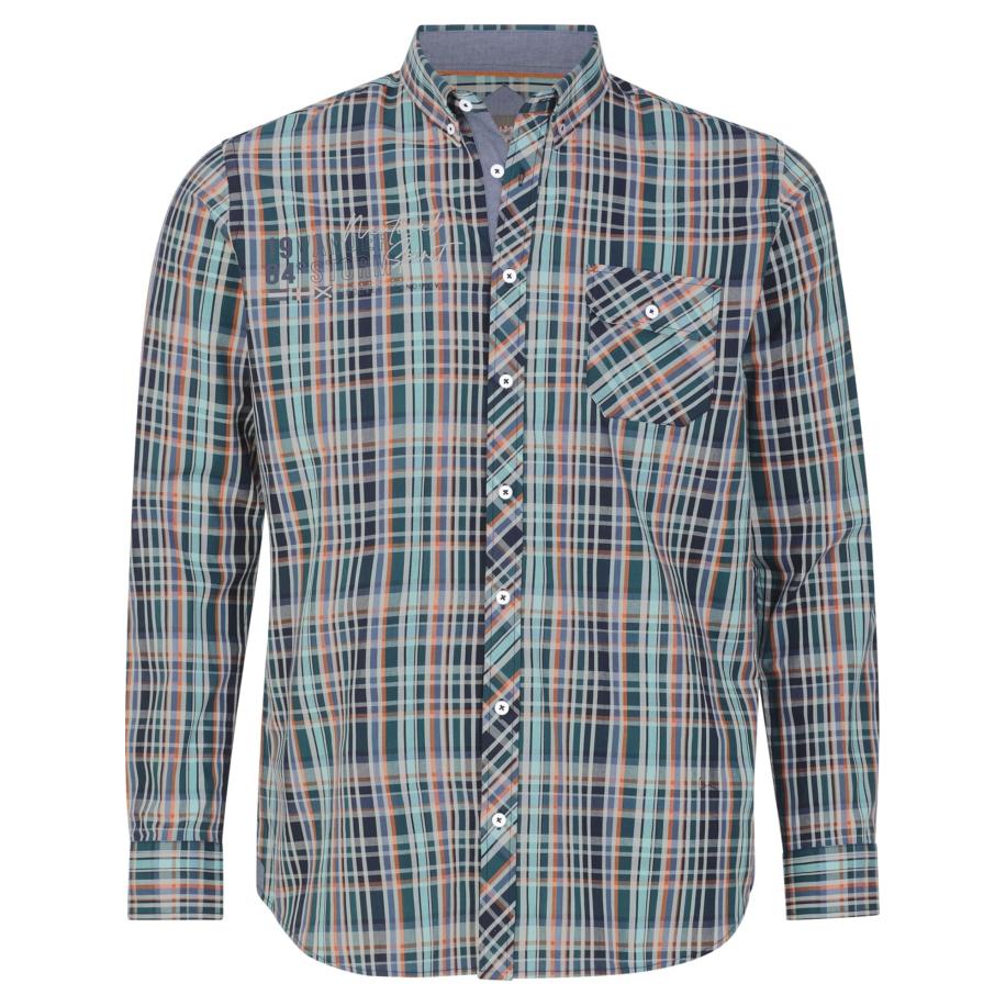 jan vanderstorm Jan Vanderstorm Overhemd Jorholm groen / petrol / oranje -