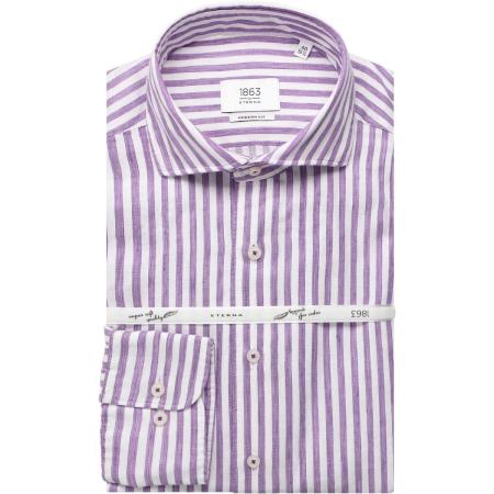 ETERNA 1863 Linnen Overhemd, Gestreept