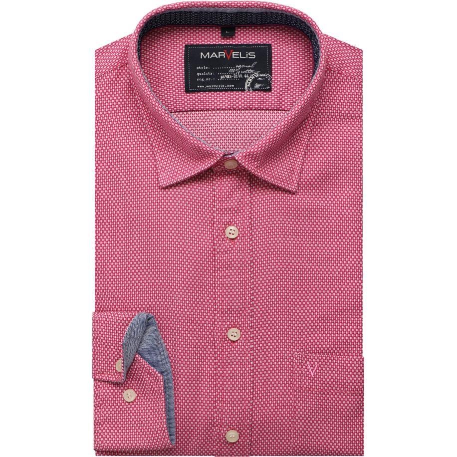 Marvelis Casual Overhemd roze, Effen Roze