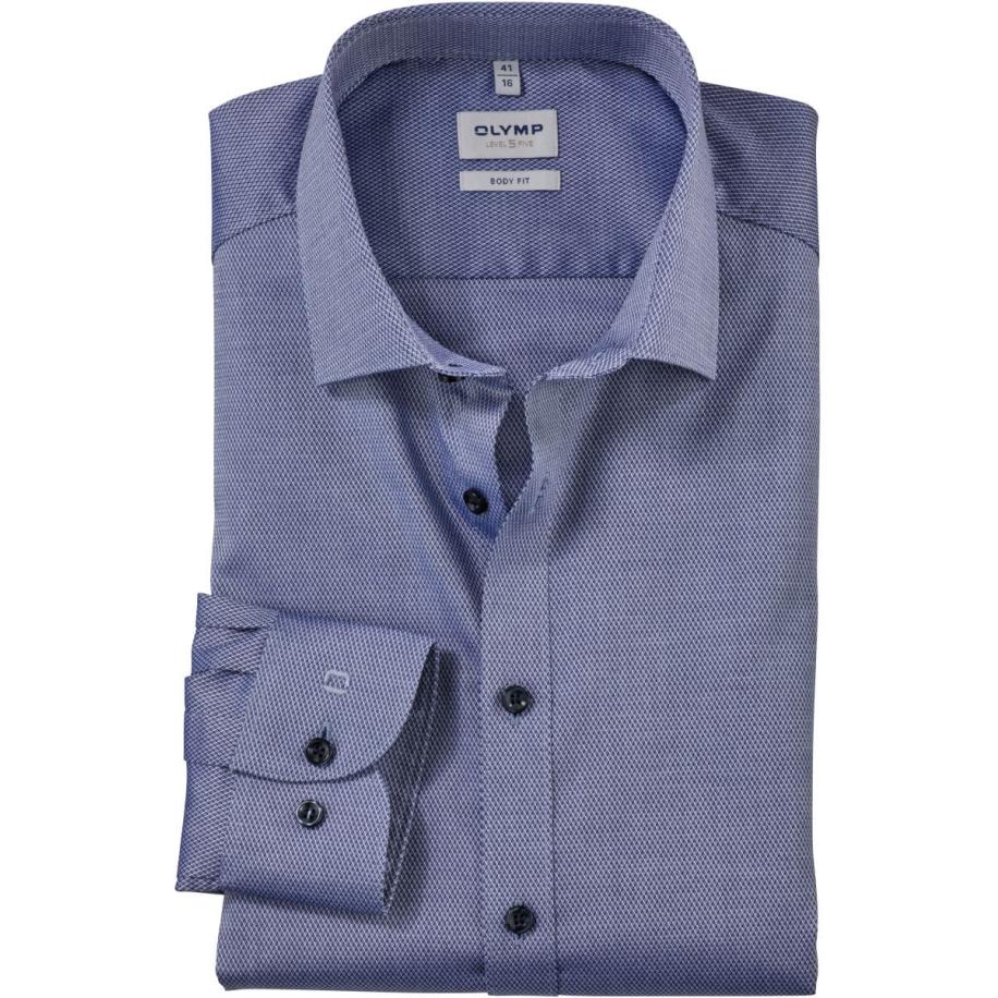 OLYMP Level Five Overhemd marine, Faux-uni Blauw