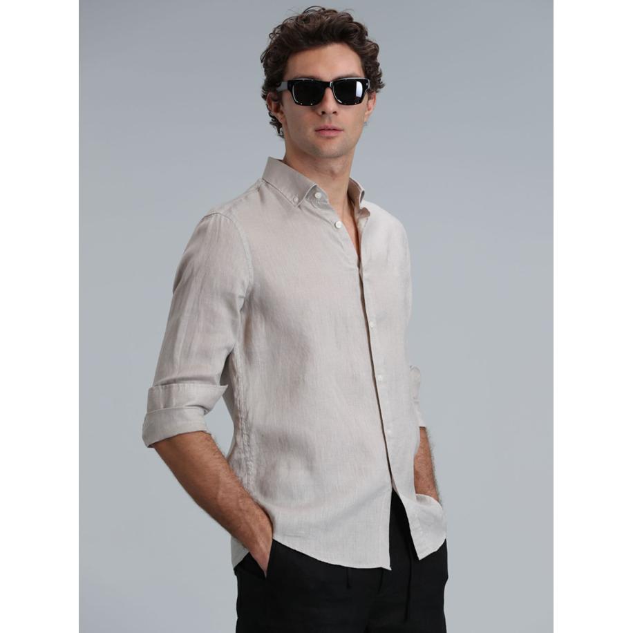 Lufian Overhemd beige Bruin