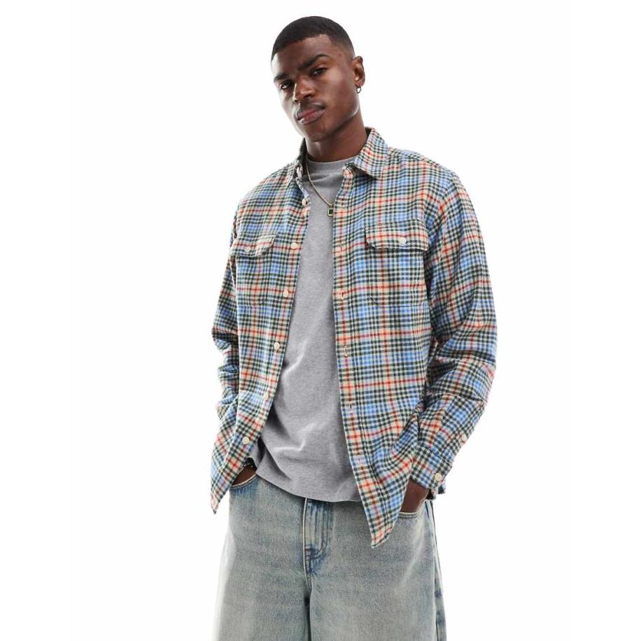 Levi's - Jackson - Geruit werkoverhemd van flanel in multi-Blauw Blauw