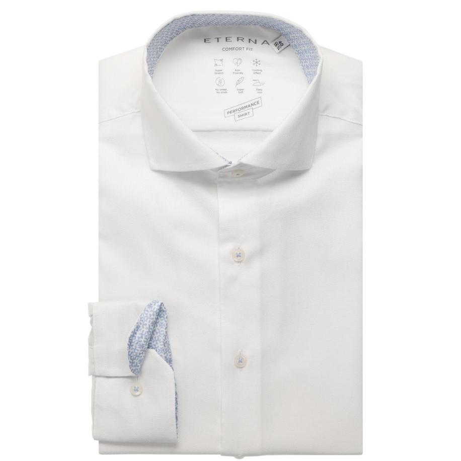 ETERNA Performance Overhemd wit, Gestructureerd Wit