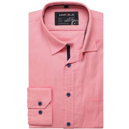 Marvelis Casual Overhemd roze, Effen