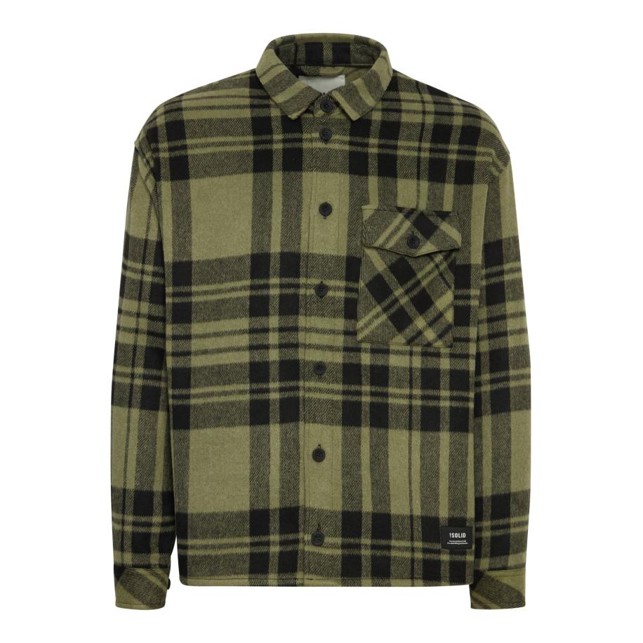 Solid !Solid Overhemd groen / zwart -