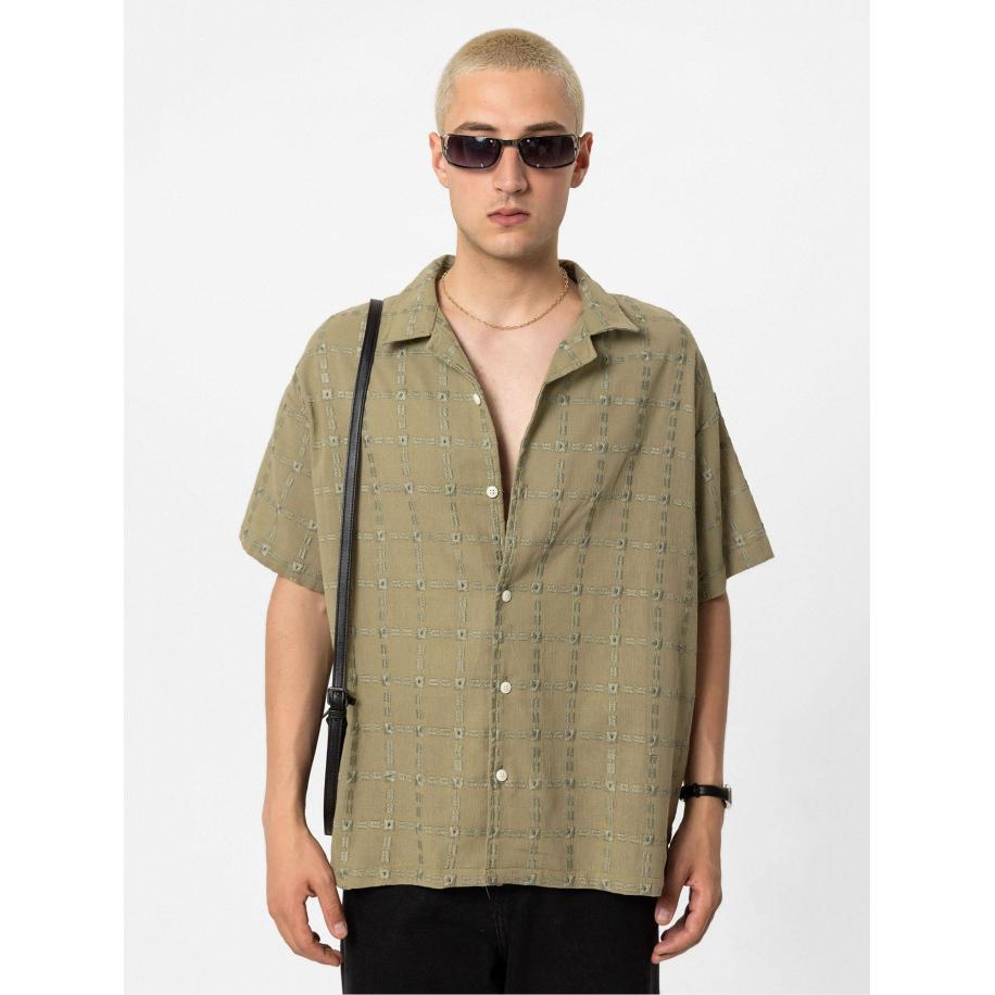 VAMOS CLO Overhemd kaki Groen