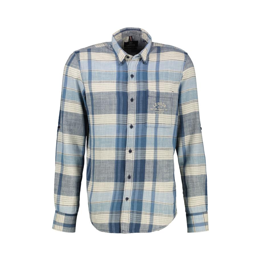 Lerros LERROS Overhemd blauw / lichtblauw / wolwit -