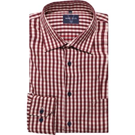 Marvelis Casual Overhemd rood, Ruit