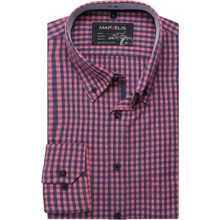 Marvelis Casual Overhemd roze, Ruit
