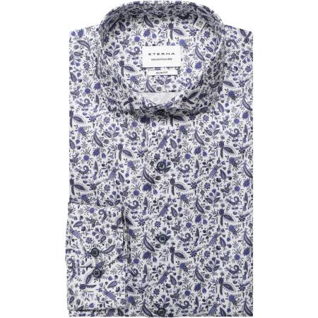 ETERNA Overhemd marine, Bedrukt