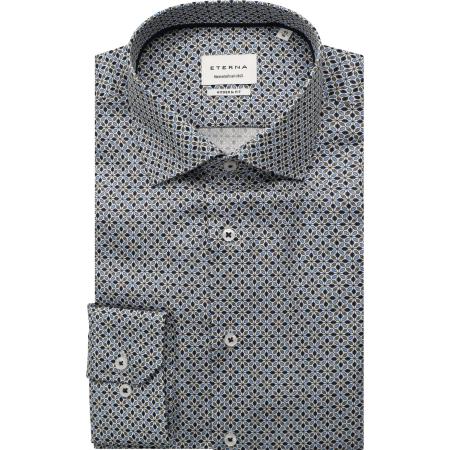 ETERNA Overhemd blauw, Bedrukt